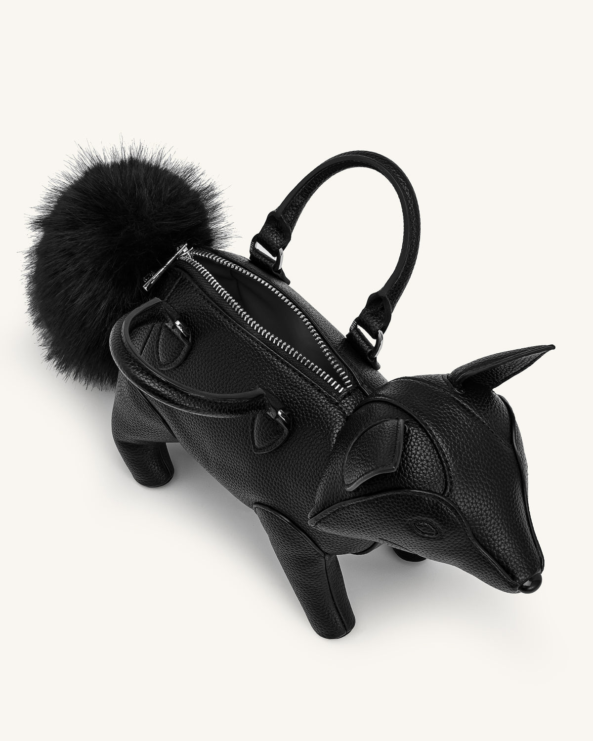 Kai Sac à poignée supérieure en forme de renard - Noir