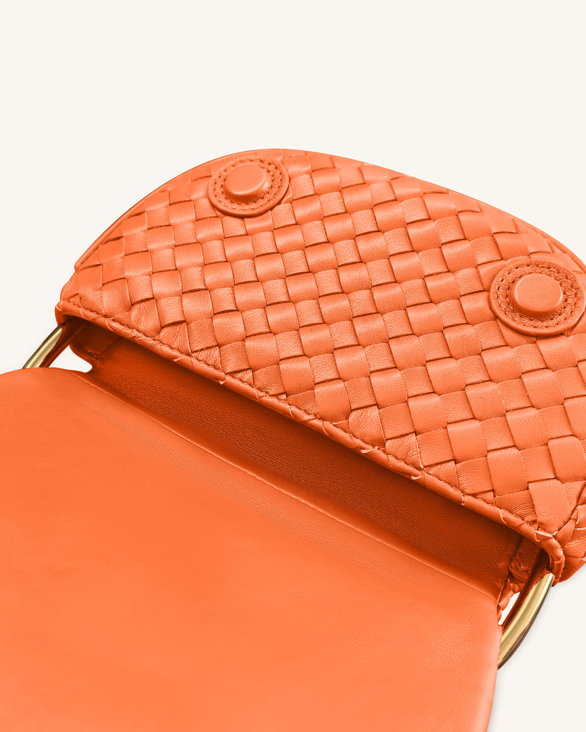Sac à main à anse supérieure tissé en forme de léopard Ione - Orange