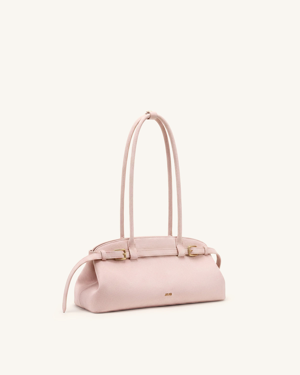 Sac bandoulière est-ouest en similicuir avec détail de ceinture Arden - Rose