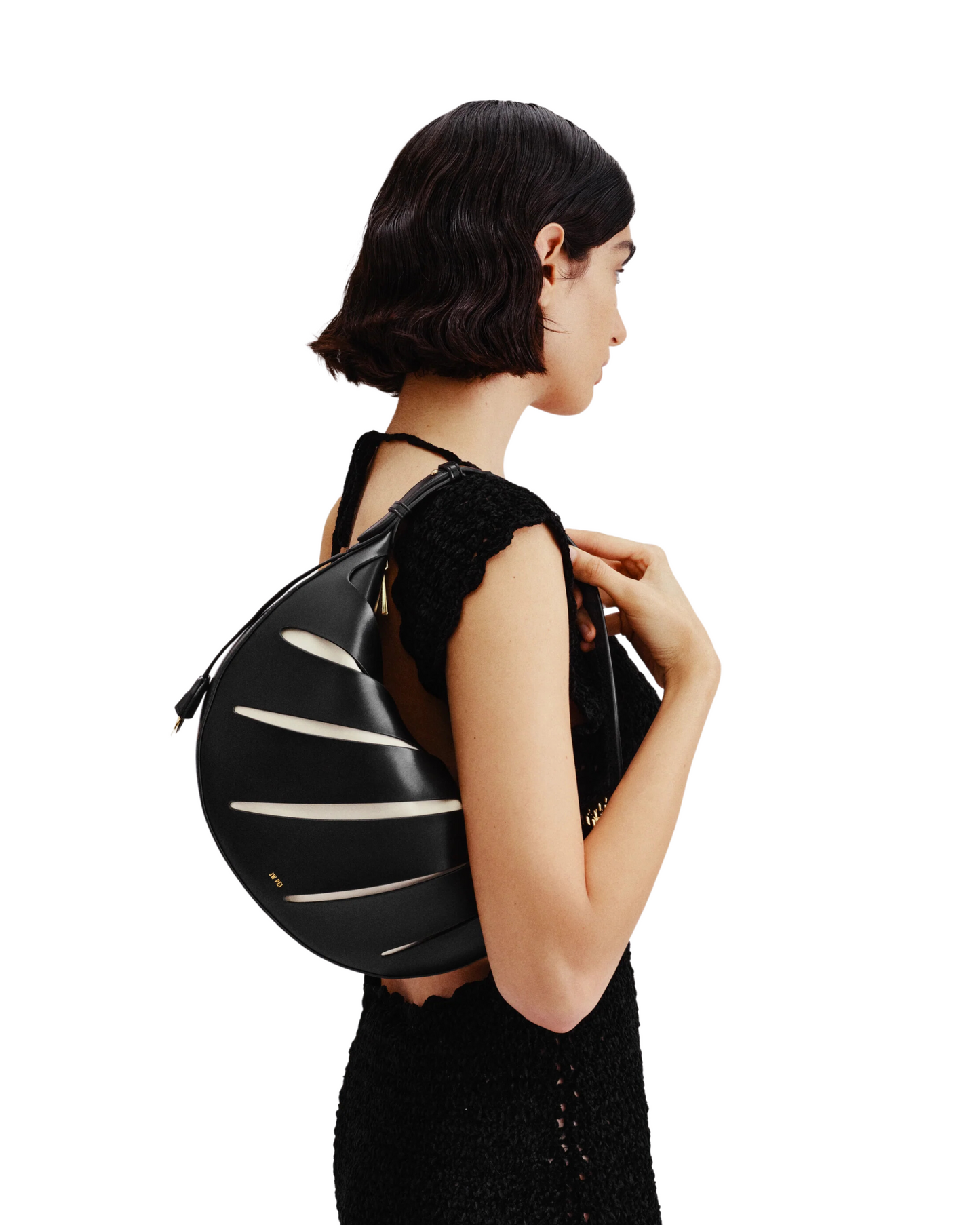 Jana Hollow Out Shoulder Bag - Black