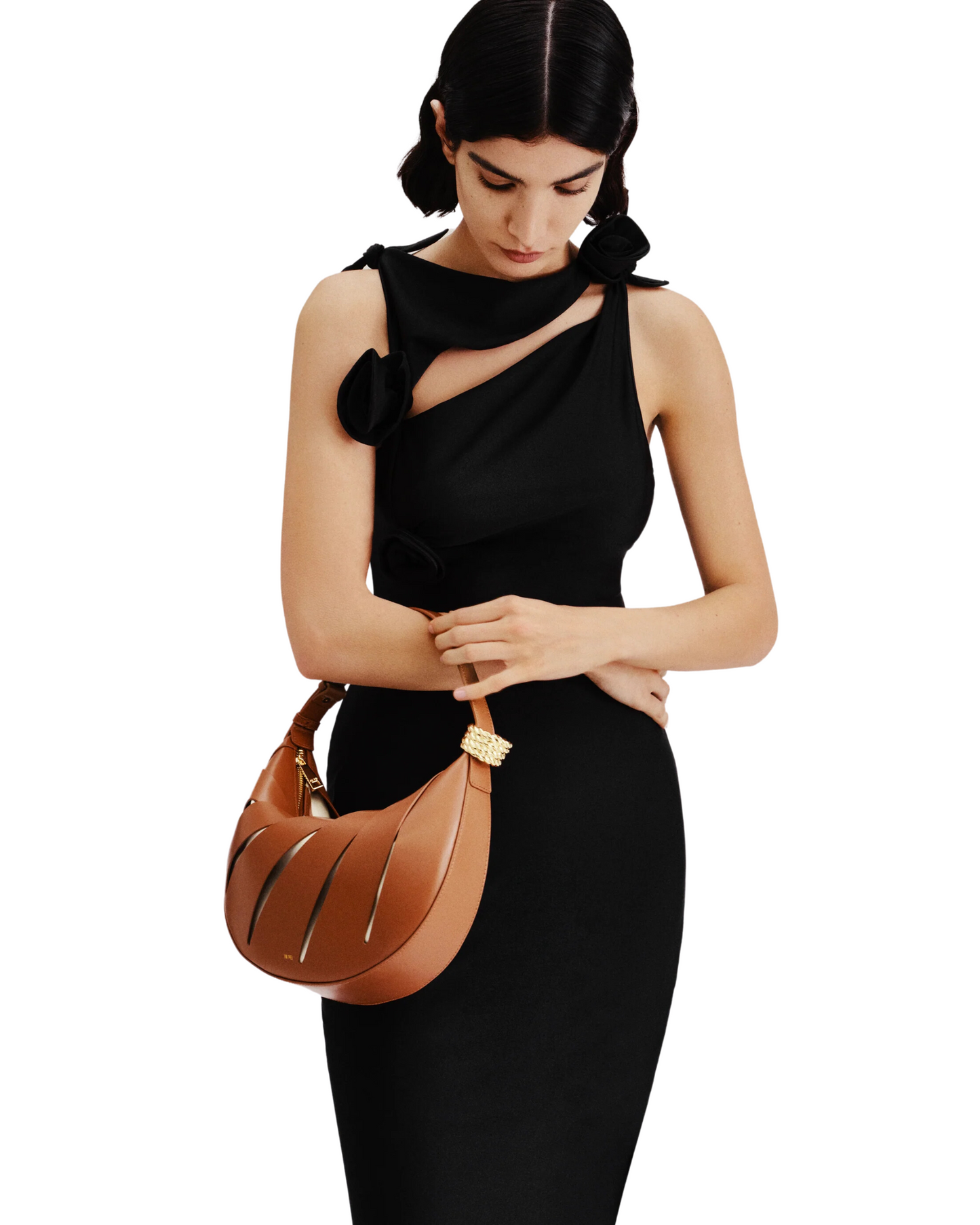 Jana Hollow Out Shoulder Bag - Brown
