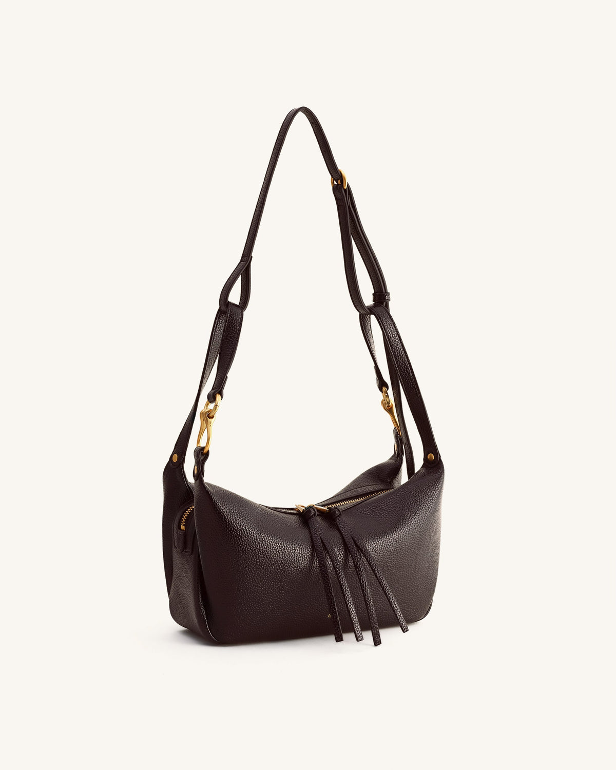 Selia Sac bandoulière en cuir grainé souple - Marron foncé