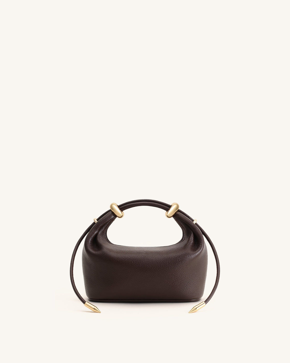 Sac à main avec poignée orné d'un anneau métallique Ellie - Marron foncé