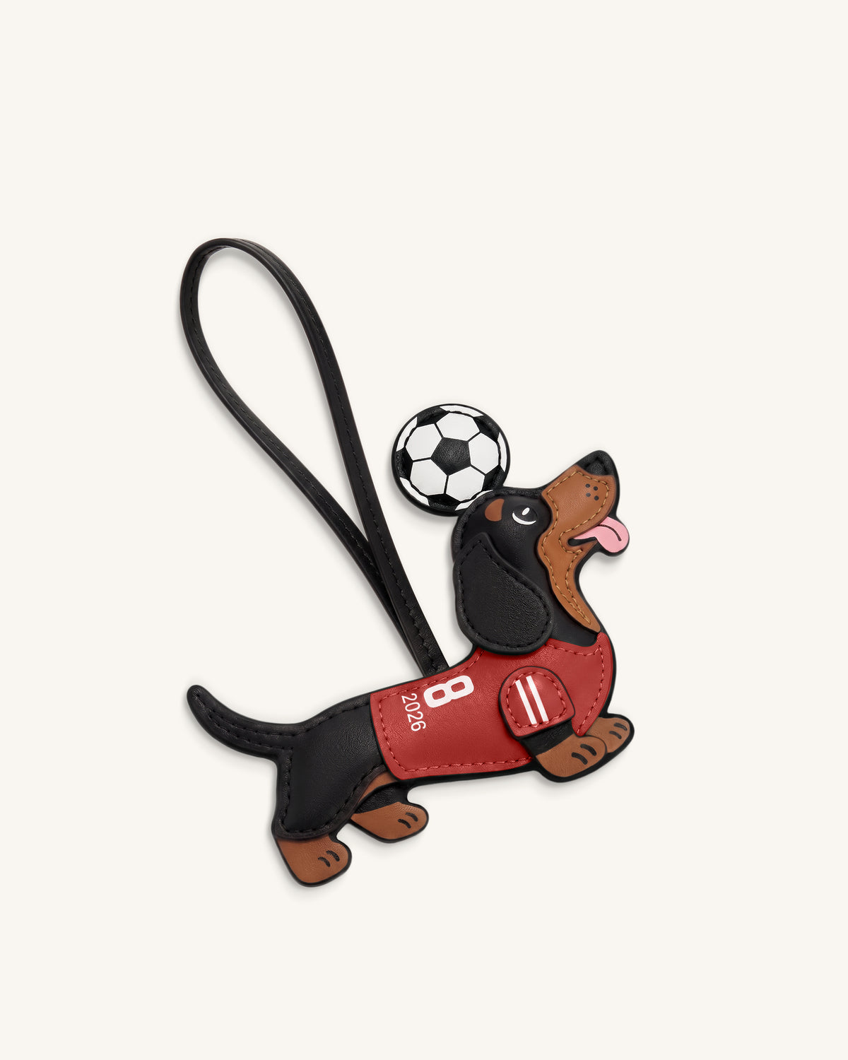 Breloque Sac Maillot de Foot Teckel Coupe du Monde - Rouge