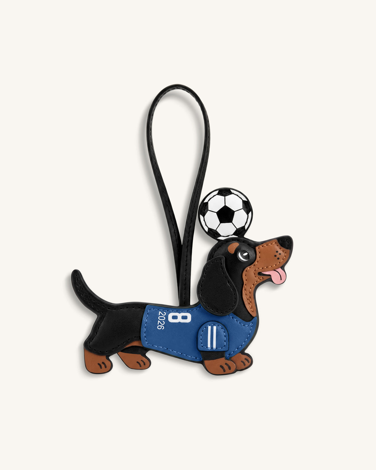 Breloque Sac Maillot de Foot Teckel Coupe du Monde - Bleu