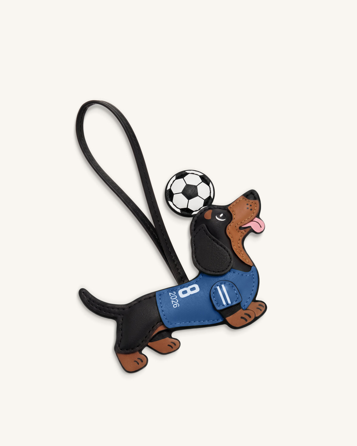 Breloque Sac Maillot de Foot Teckel Coupe du Monde - Bleu