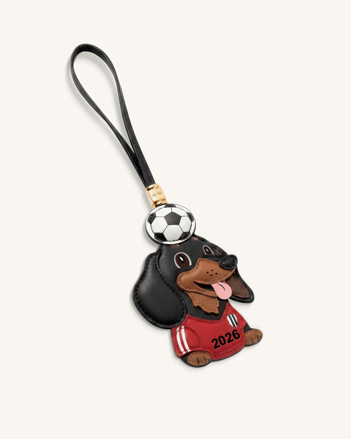 Breloque Sac Ballon de Foot Teckel Coupe du Monde - Rouge