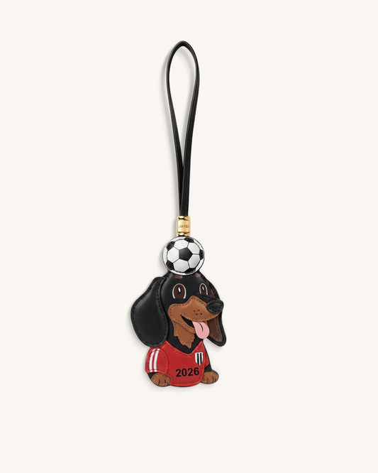 Breloque Sac Ballon de Foot Teckel Coupe du Monde - Rouge
