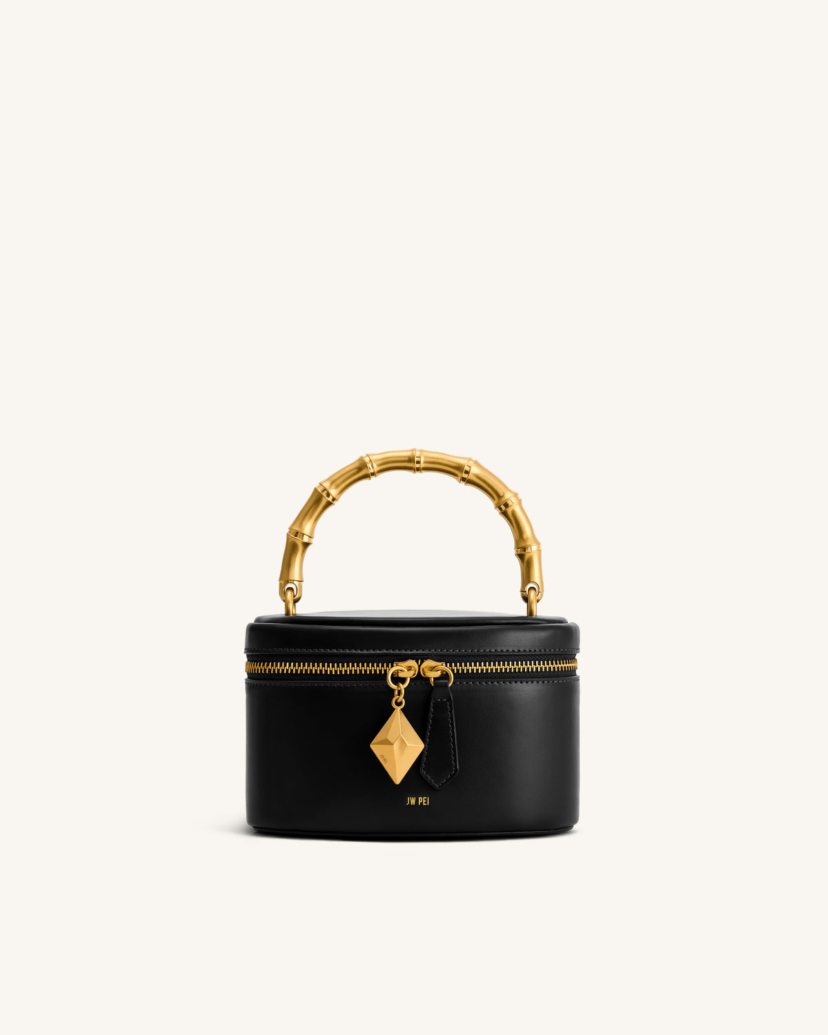 Sac à main à anse rigide géométrique en métal Natalie - Noir