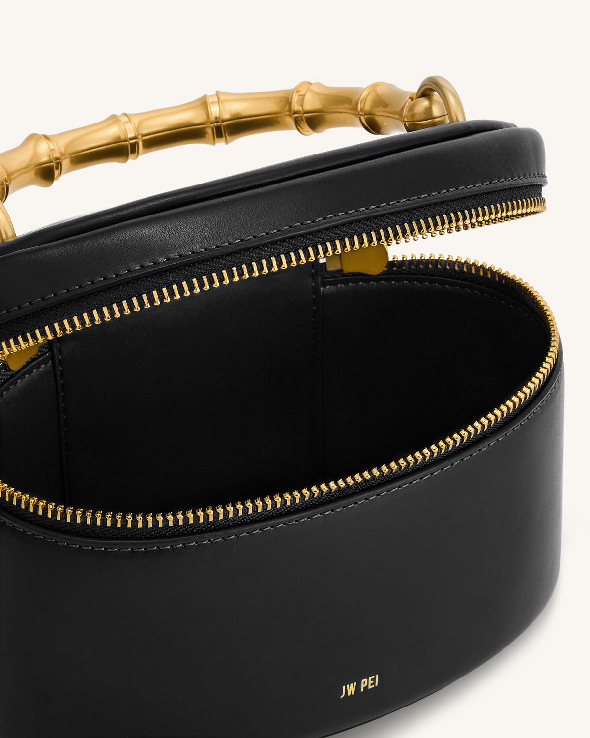 Sac à main à anse rigide géométrique en métal Natalie - Noir