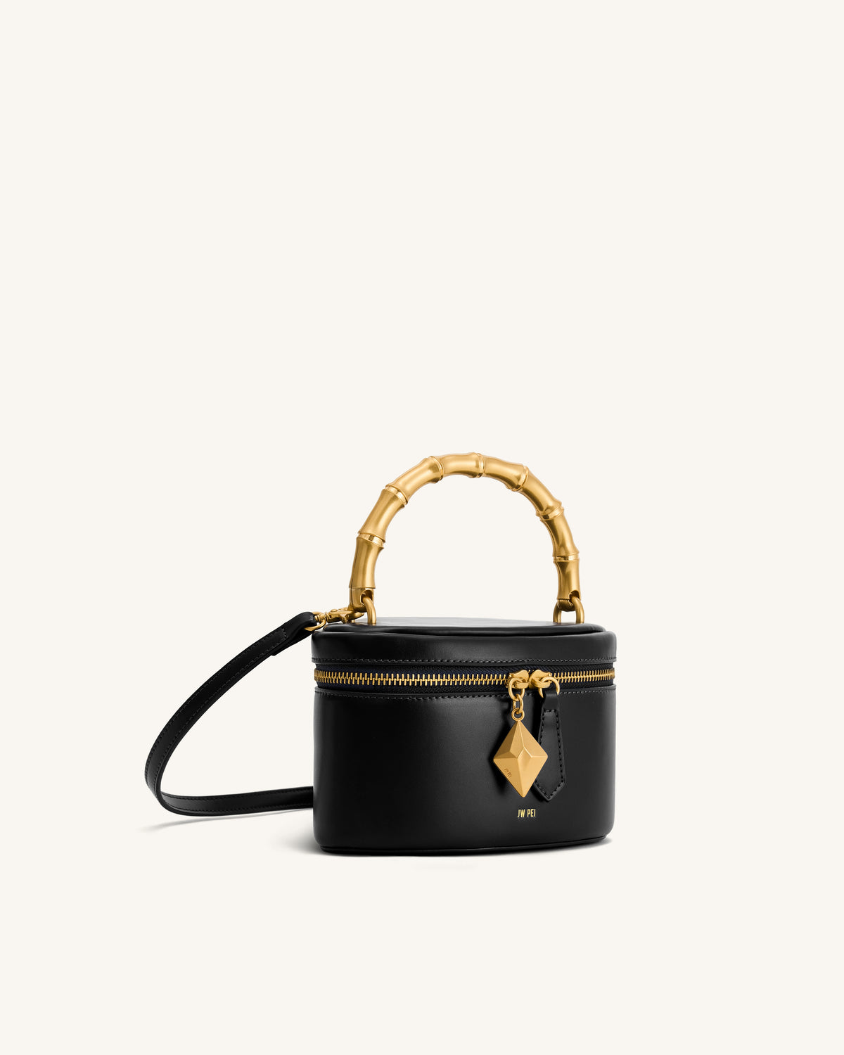 Sac à main à anse rigide géométrique en métal Natalie - Noir