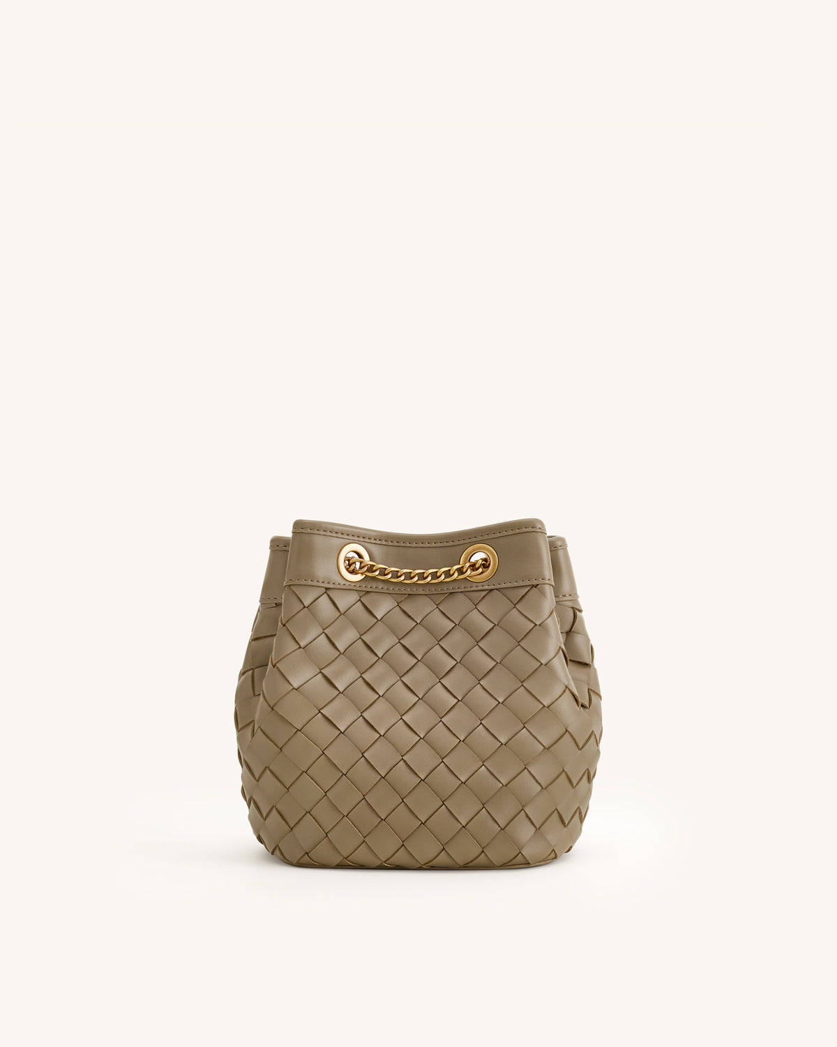 Sac seau Yara tissé à la main - Taupe