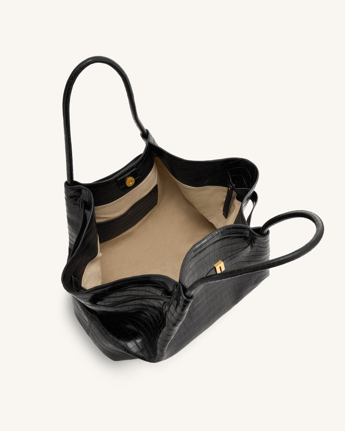 Hana Grand Sac Cabas - Noir Croco