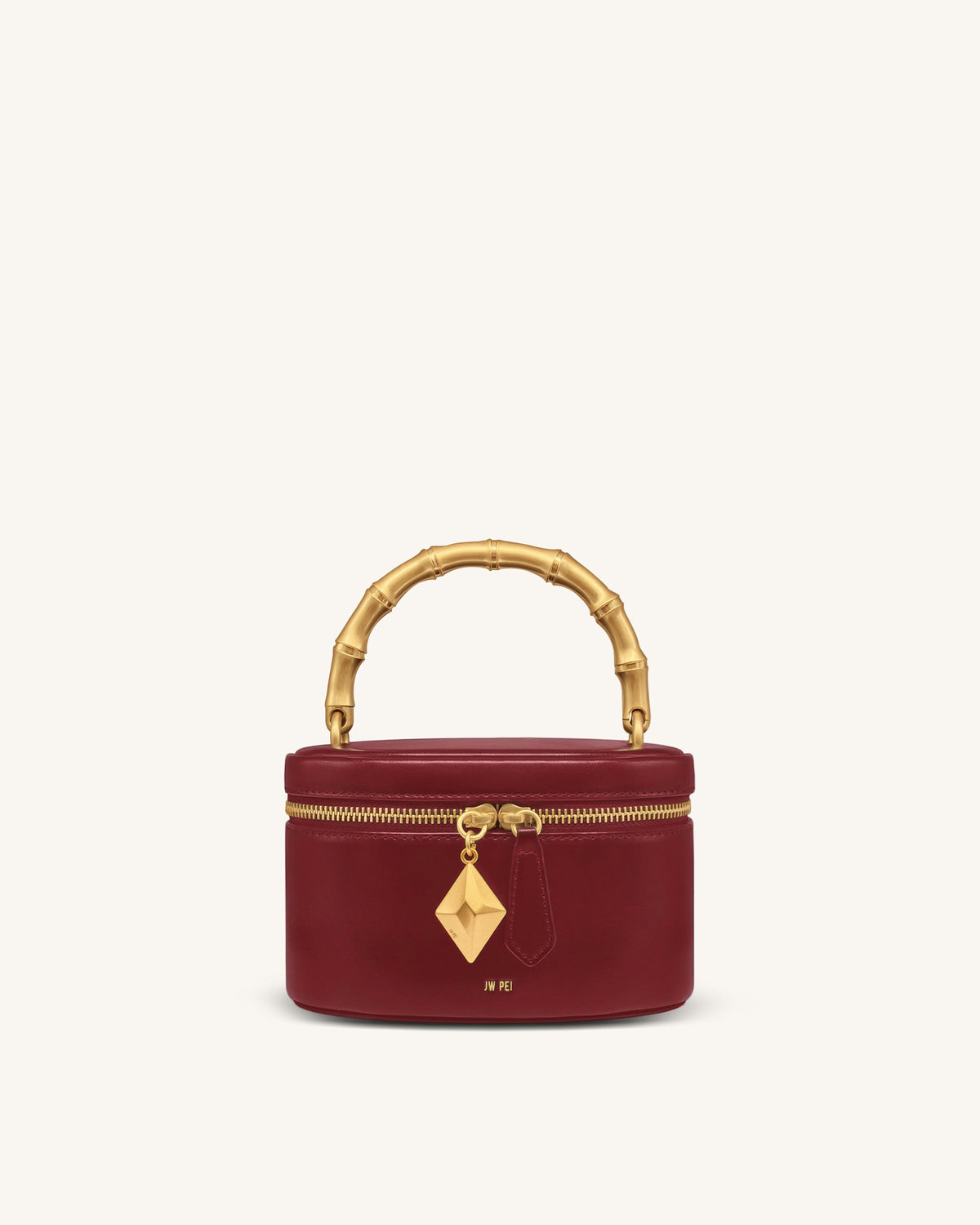 Natalie Sac porté main à pendentif géométrique en métal - Bordeaux