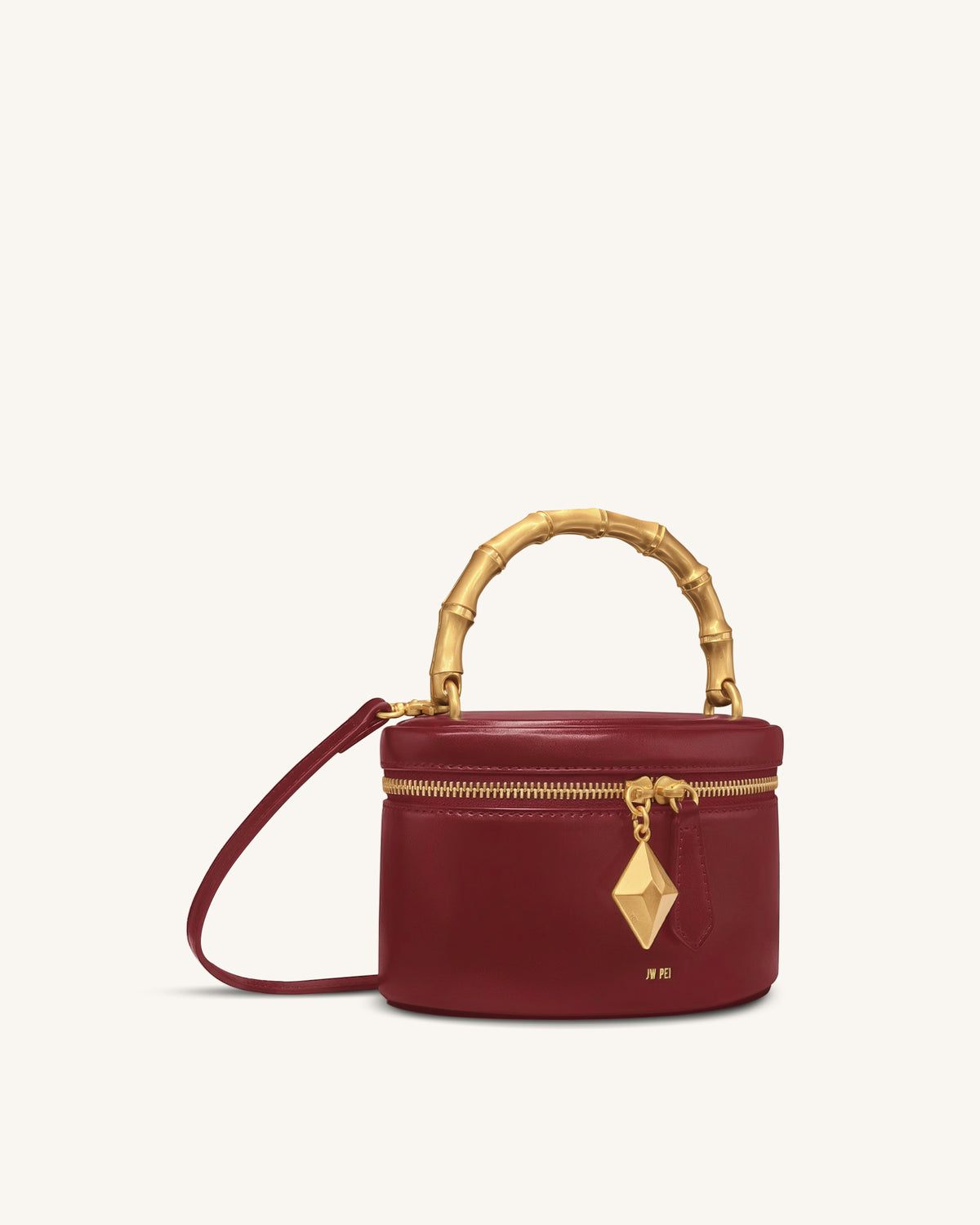 Natalie Sac porté main à pendentif géométrique en métal - Bordeaux