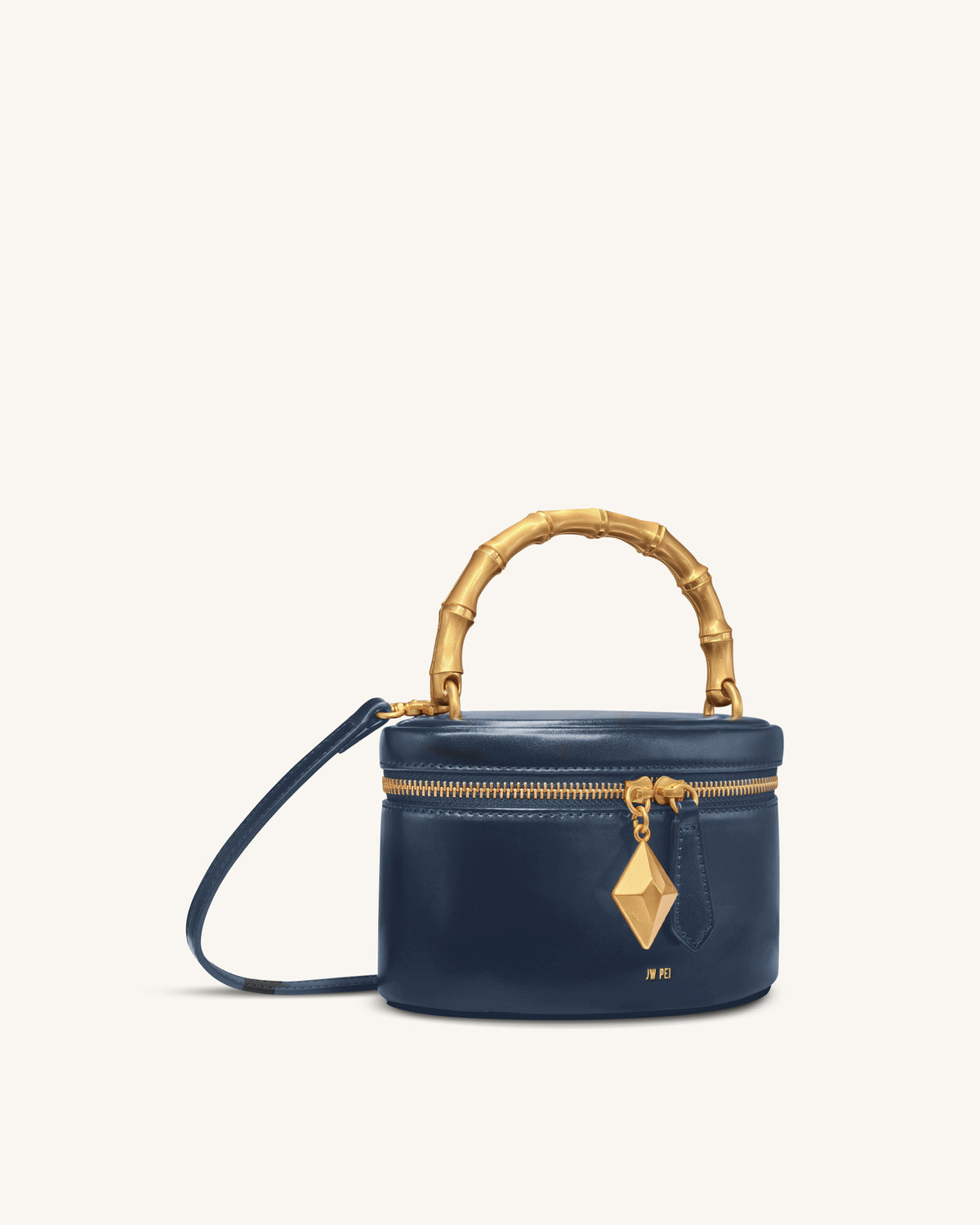 Natalie Sac porté main à pendentif géométrique en métal - Bleu marine