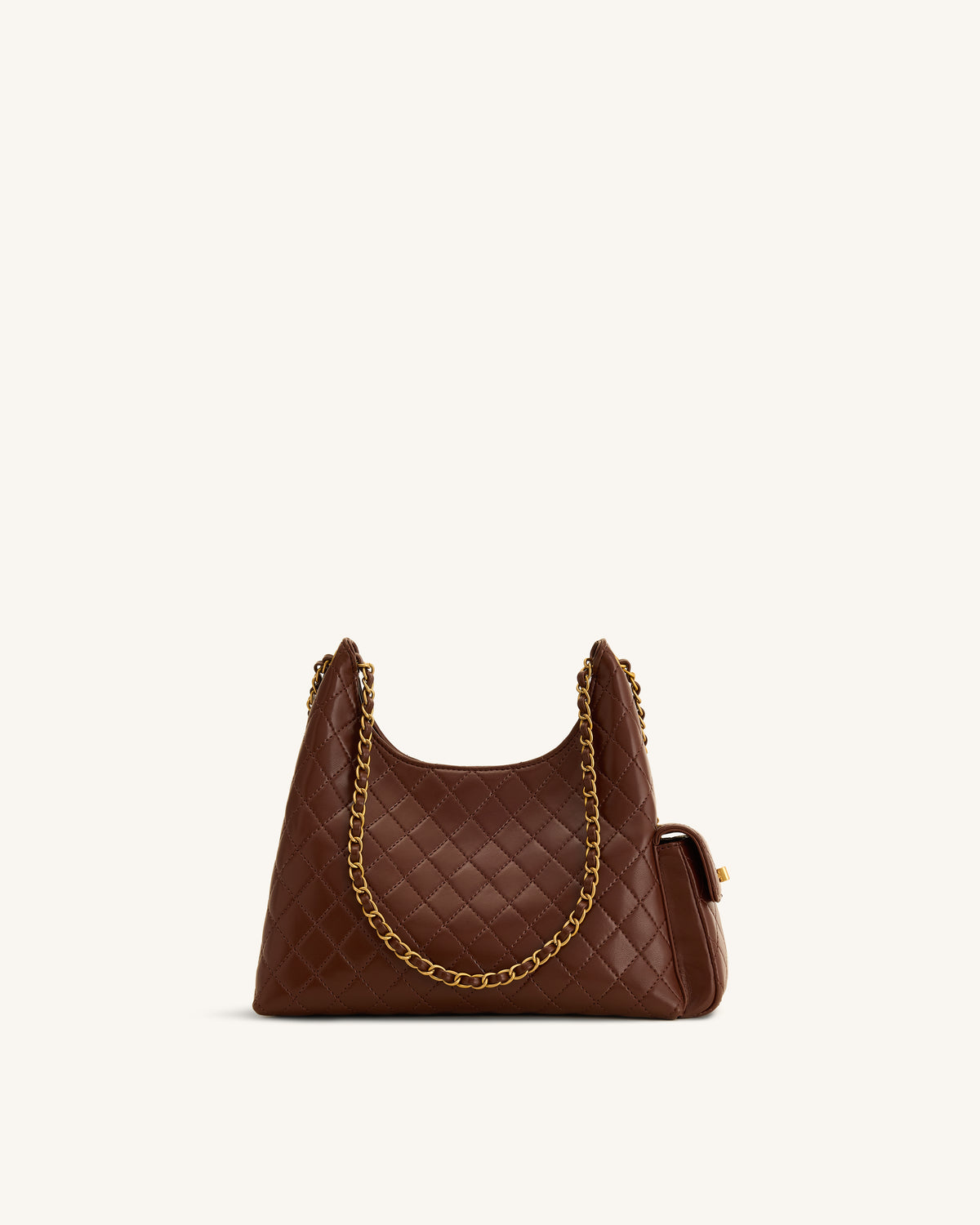 Vivian Sac bandoulière matelassé à chaîne - Marron