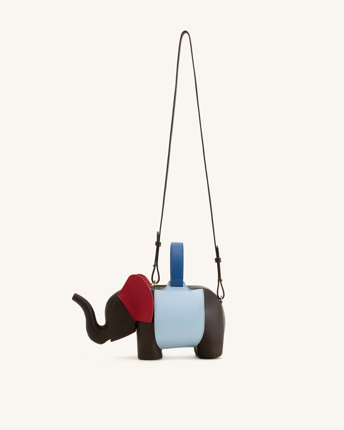 Claire Sac à main en forme d'éléphant - Marron foncé/Bleu