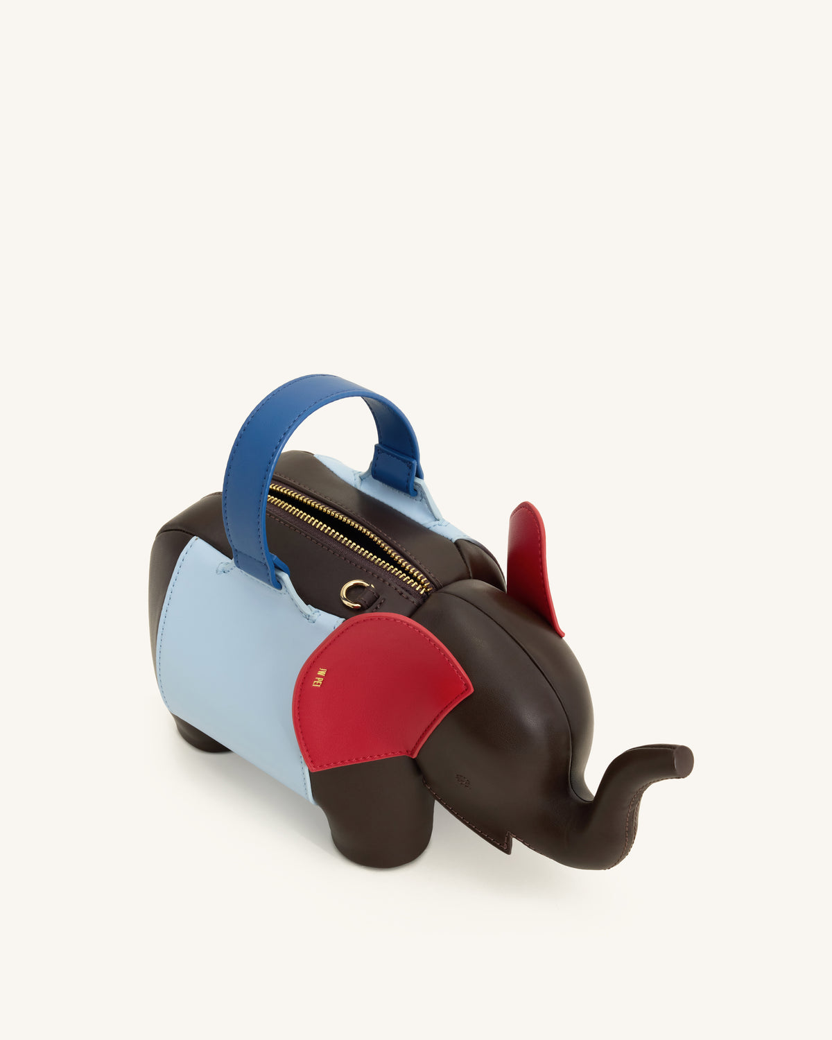 Claire Sac à main en forme d'éléphant - Marron foncé/Bleu