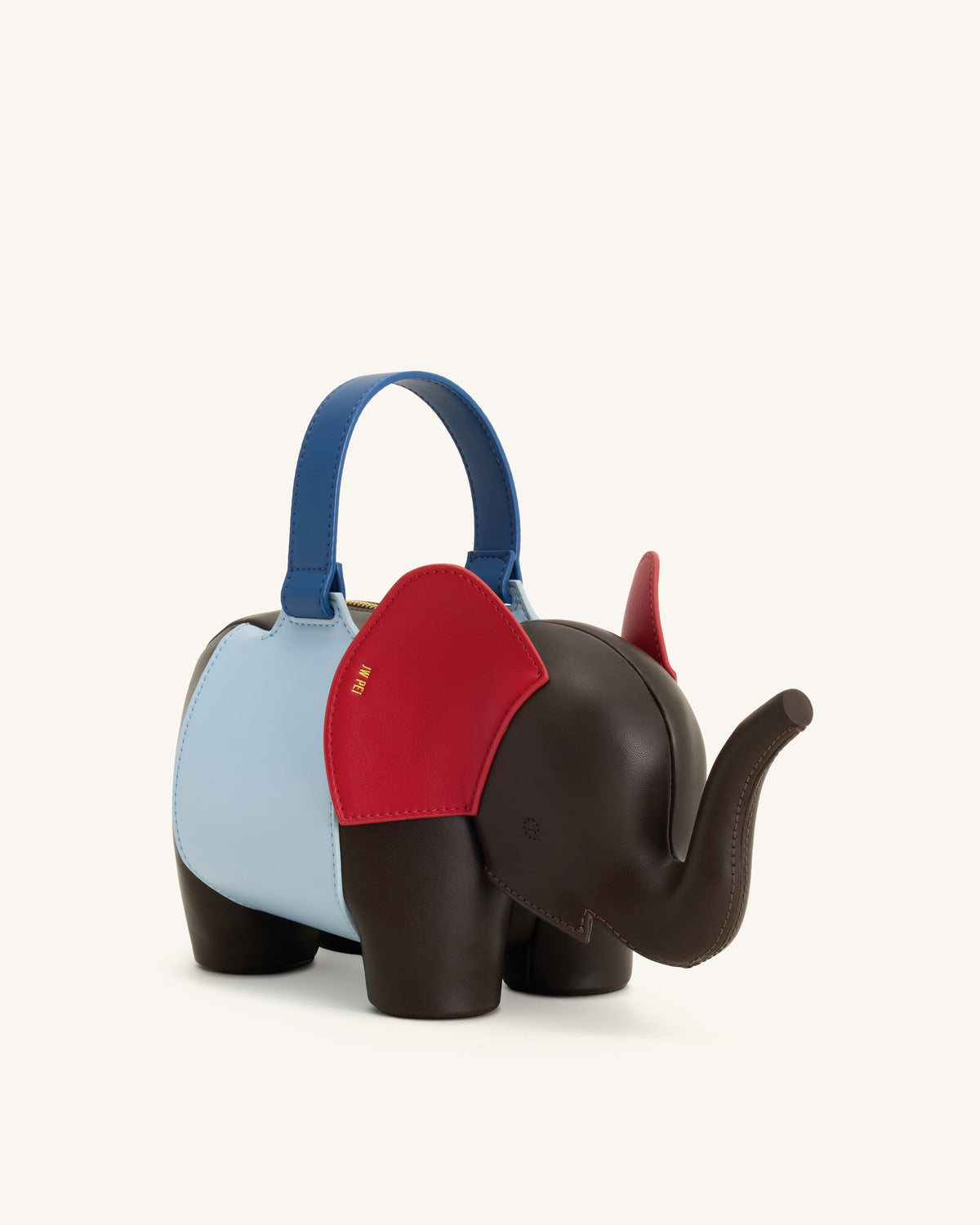 Claire Sac à main en forme d'éléphant - Marron foncé/Bleu