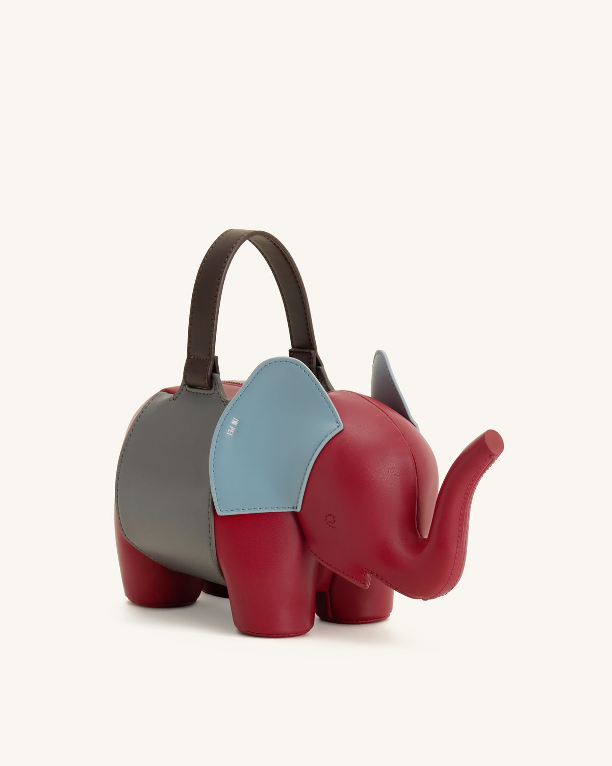 Claire Sac à main en forme d'éléphant - Rouge/Gris foncé