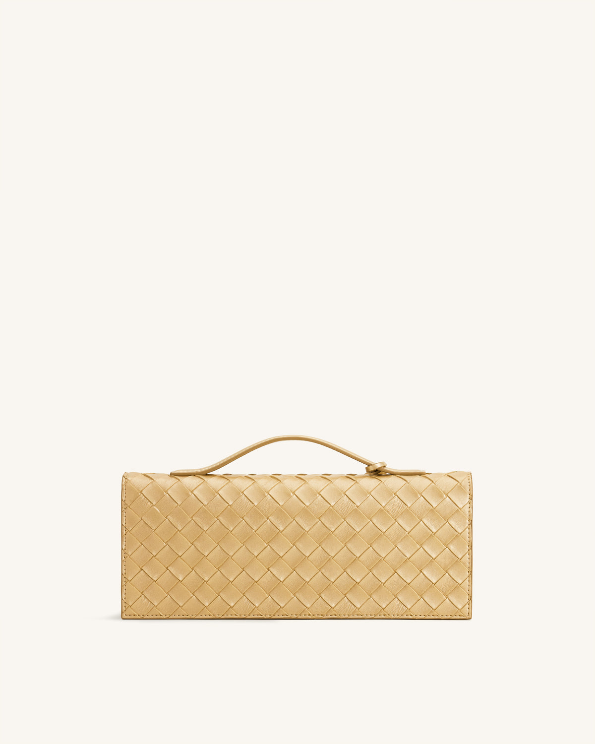 Celeste Sac à main enveloppe texturé tressé - Or champagne