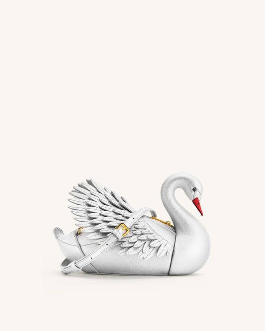 Alani Sac bandoulière en forme de cygne - Argenté