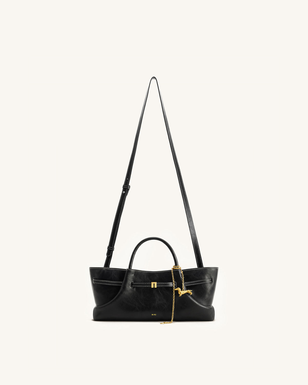 Maeve Sac Cabas Breloque Teckel en Métal - Noir