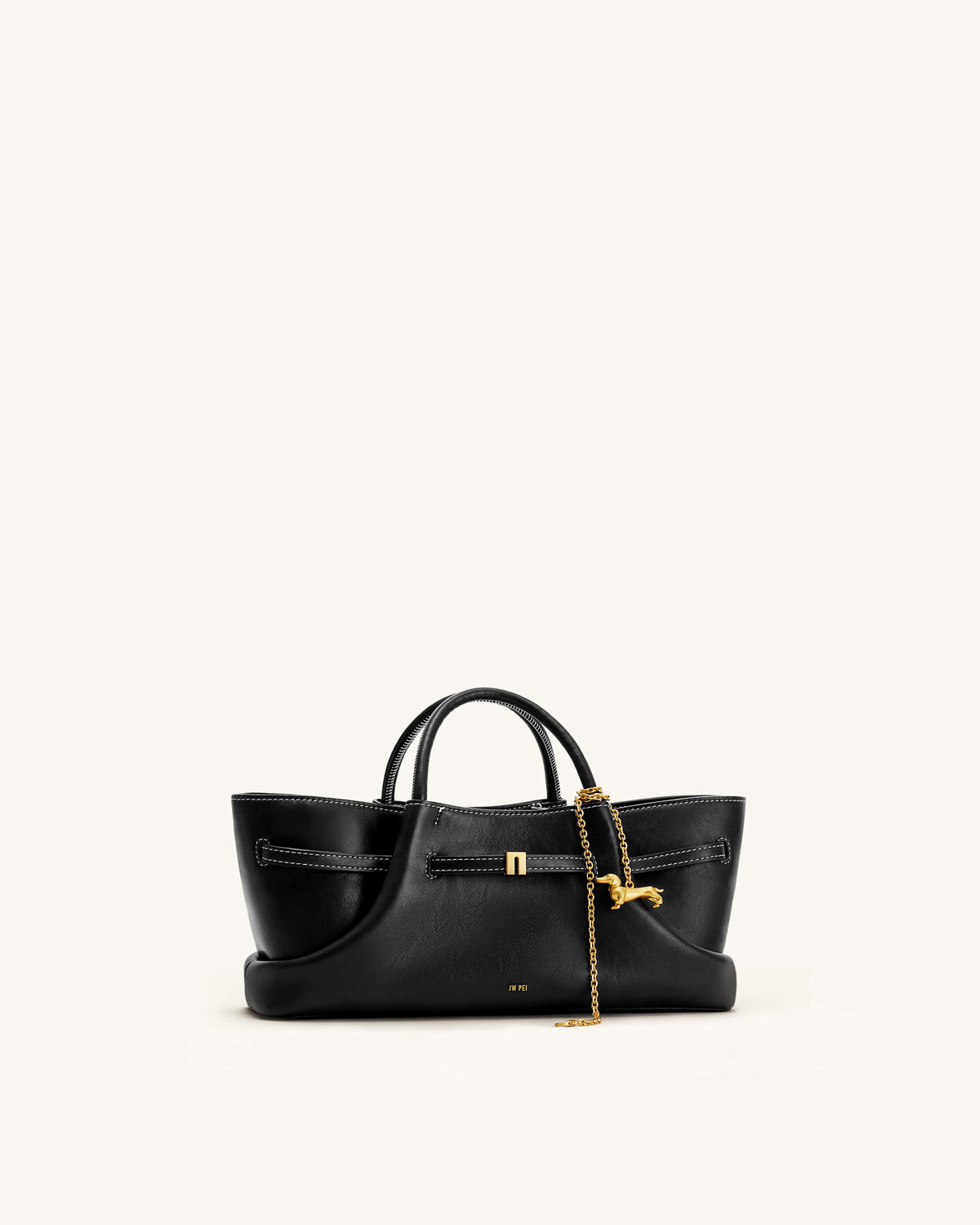 Maeve Sac Cabas Breloque Teckel en Métal - Noir