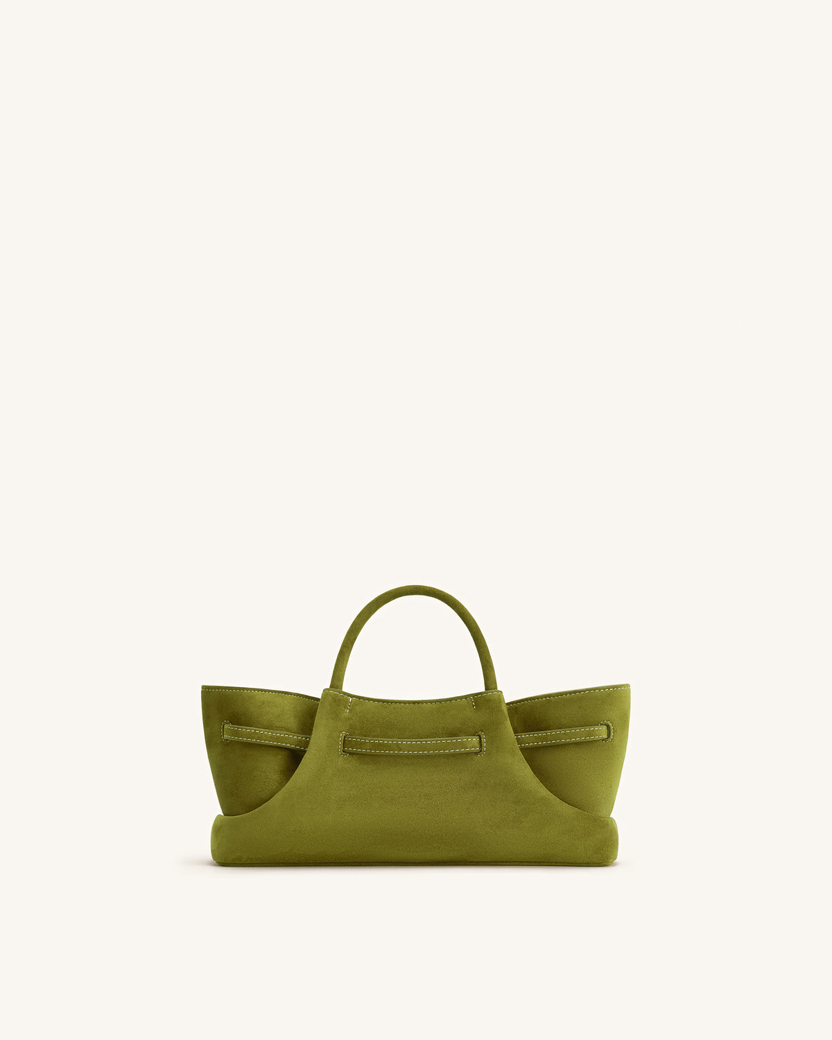 Maeve Sac cabas en faux daim avec breloque en métal représentant un teckel - Vert olive