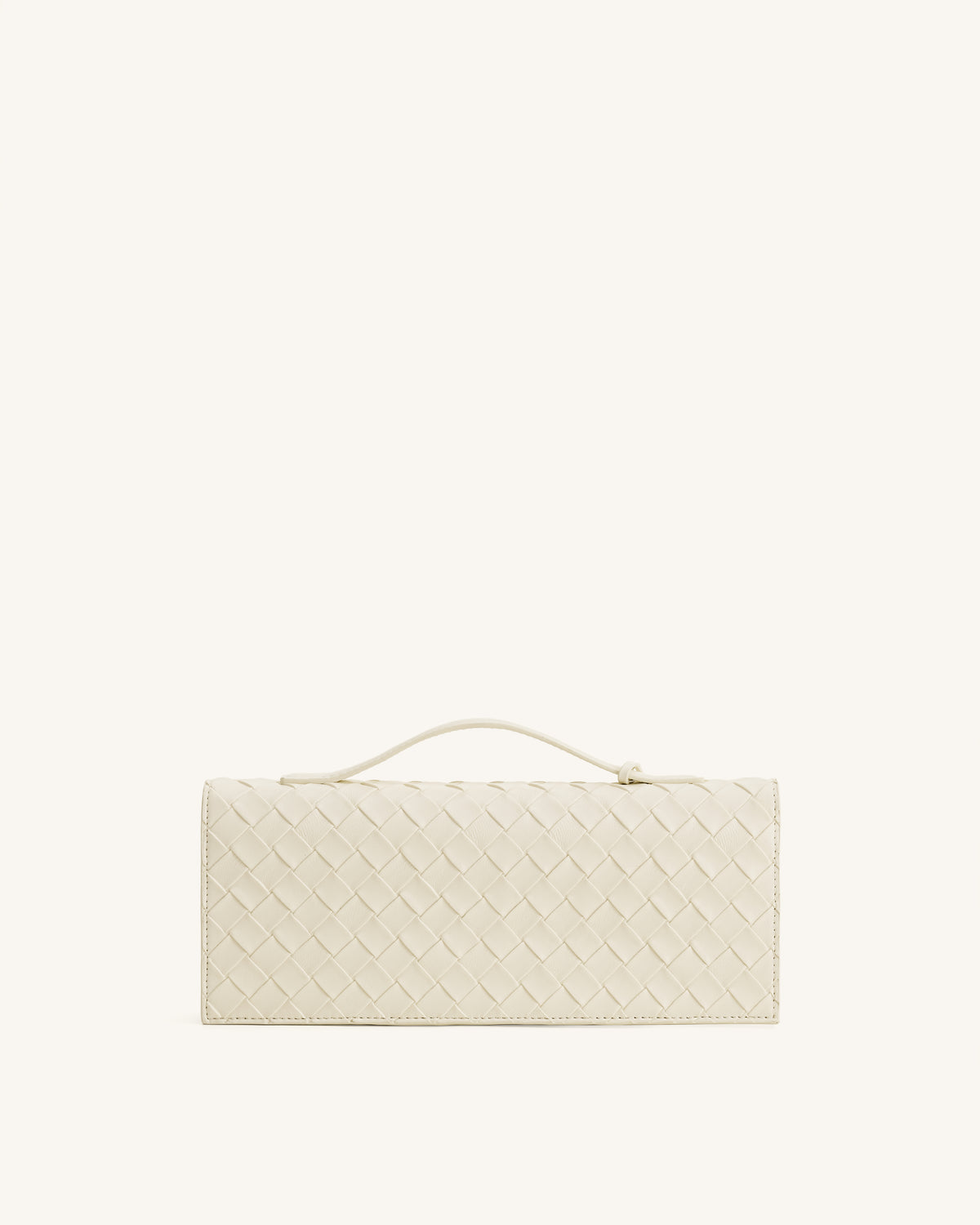 Celeste Sac à main enveloppe texturé tressé - Ivoire