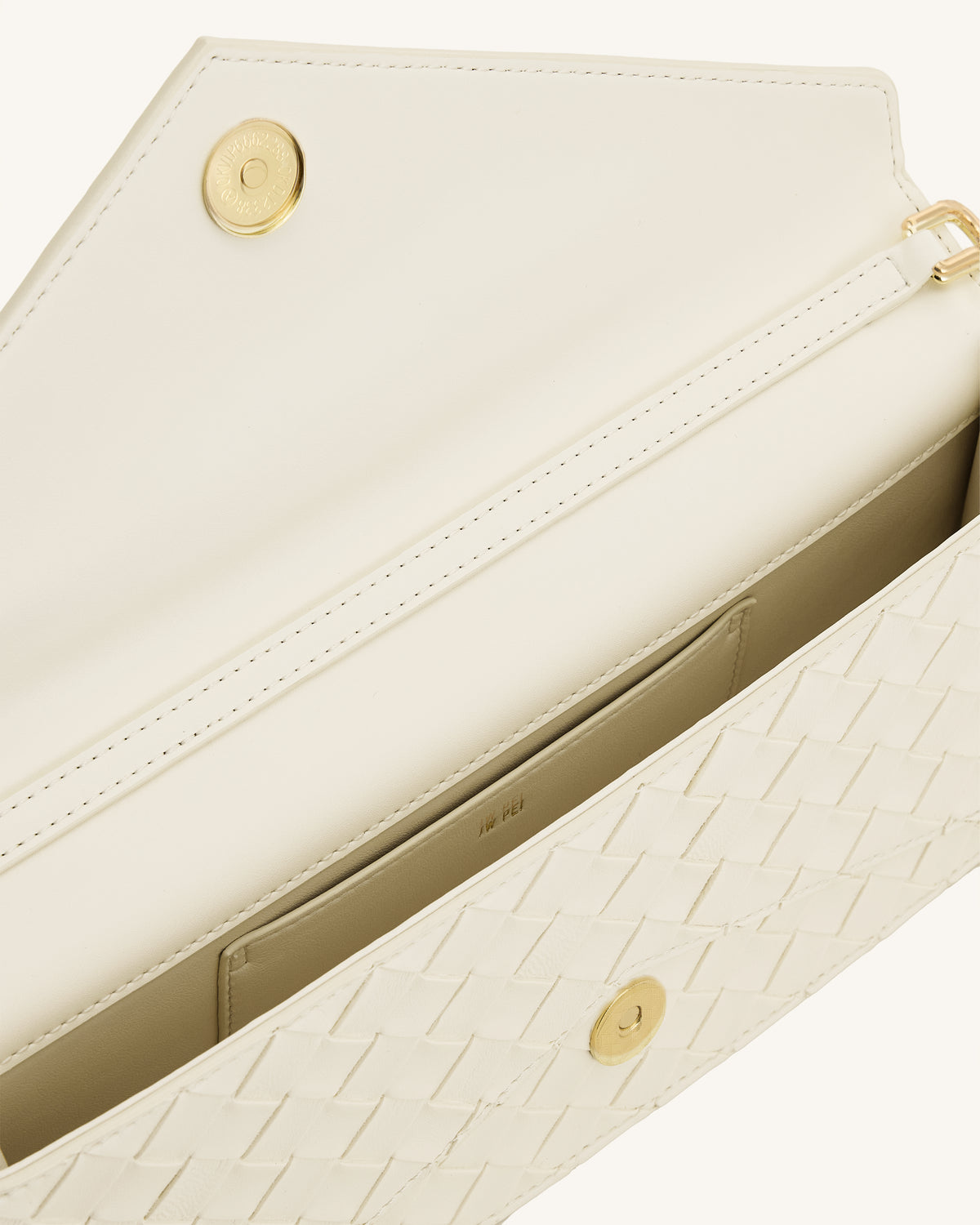 Celeste Sac à main enveloppe texturé tressé - Ivoire