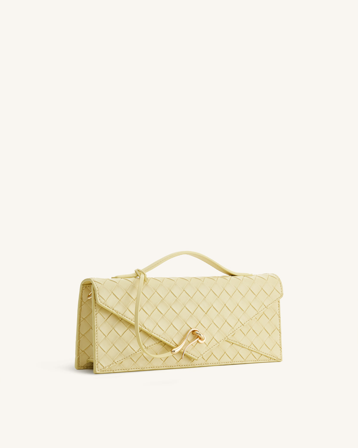 Celeste Sac à main enveloppe à anse supérieure, à texture tissée - Jaune