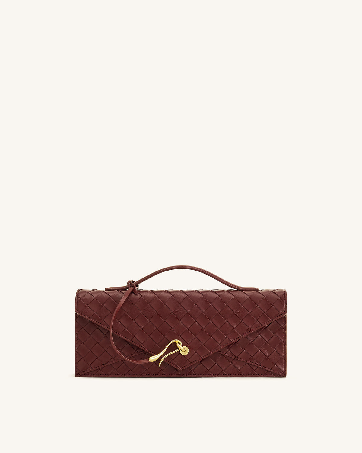 Celeste Sac à main enveloppe à anse supérieure, à texture tissée - Bourgogne