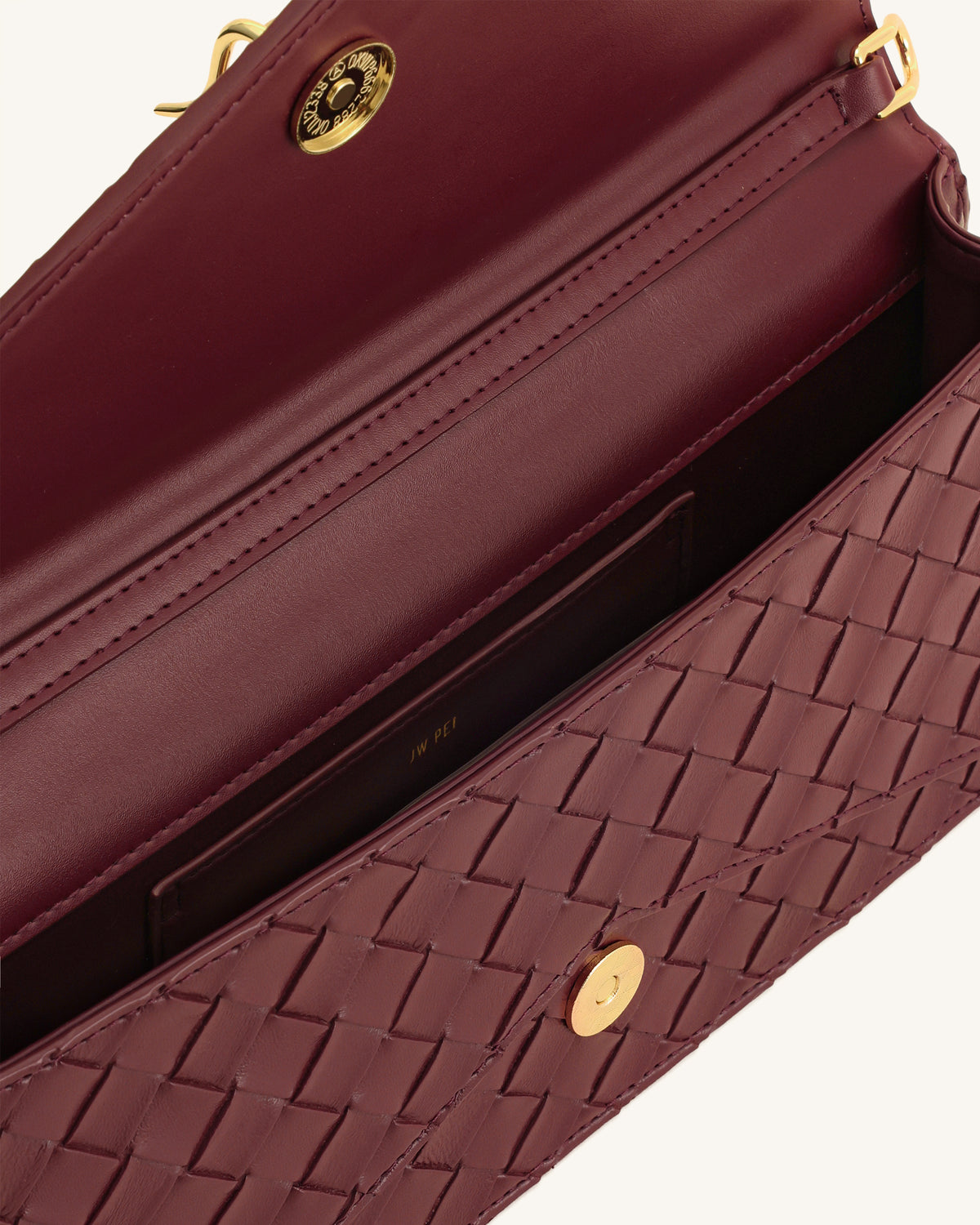 Celeste Sac à main enveloppe à anse supérieure, à texture tissée - Bourgogne