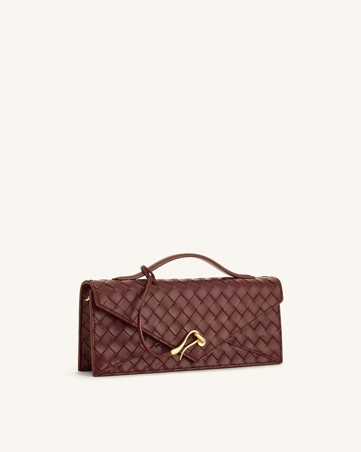 Celeste Sac à main enveloppe à anse supérieure, à texture tissée - Bourgogne