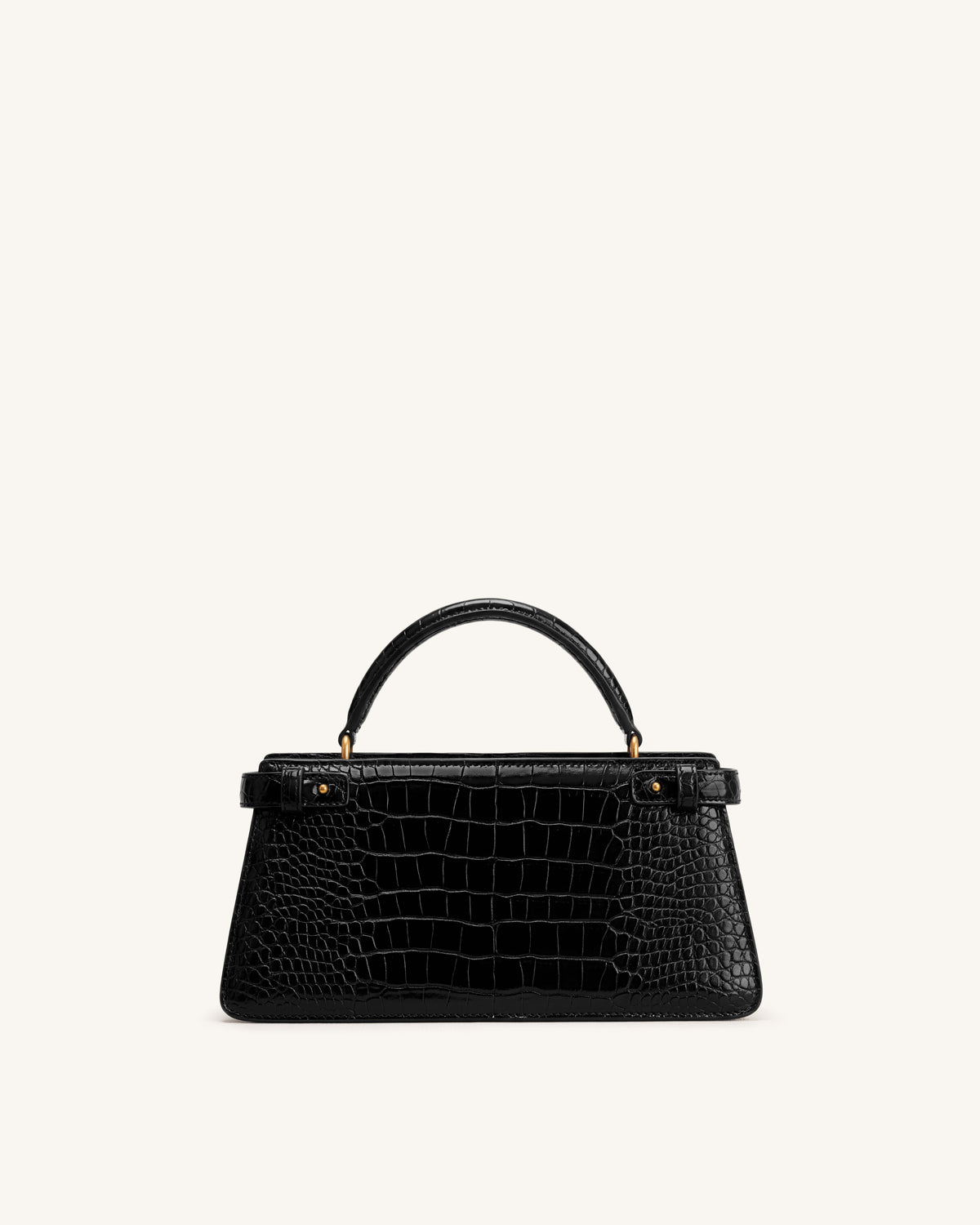 Elena Sac porté main classique - Croco noir