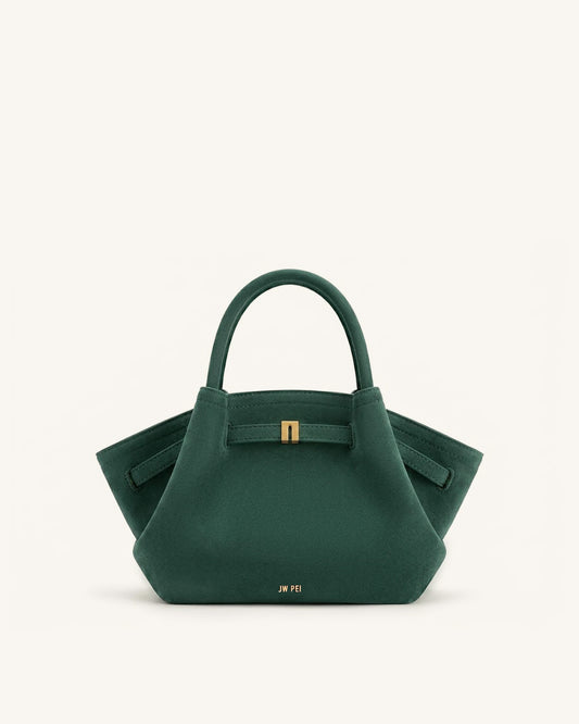 Mini sac cabas en similicuir Hana - Vert forêt
