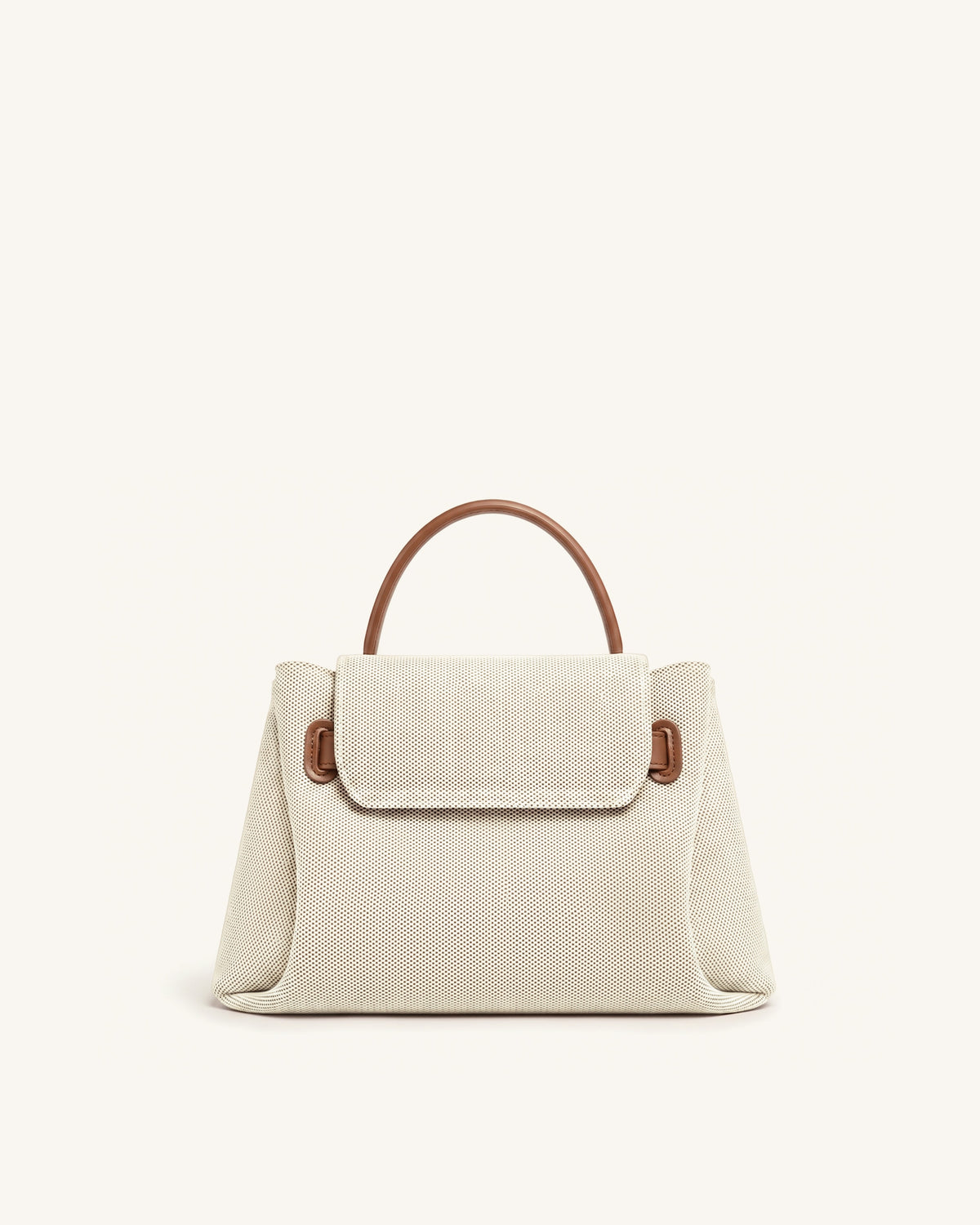 Rhea Petit sac d'épaule à double boucle en toile marron