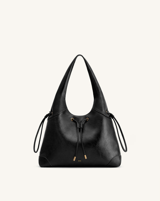 Celandra Sac hobo à cordon de serrage - Noir