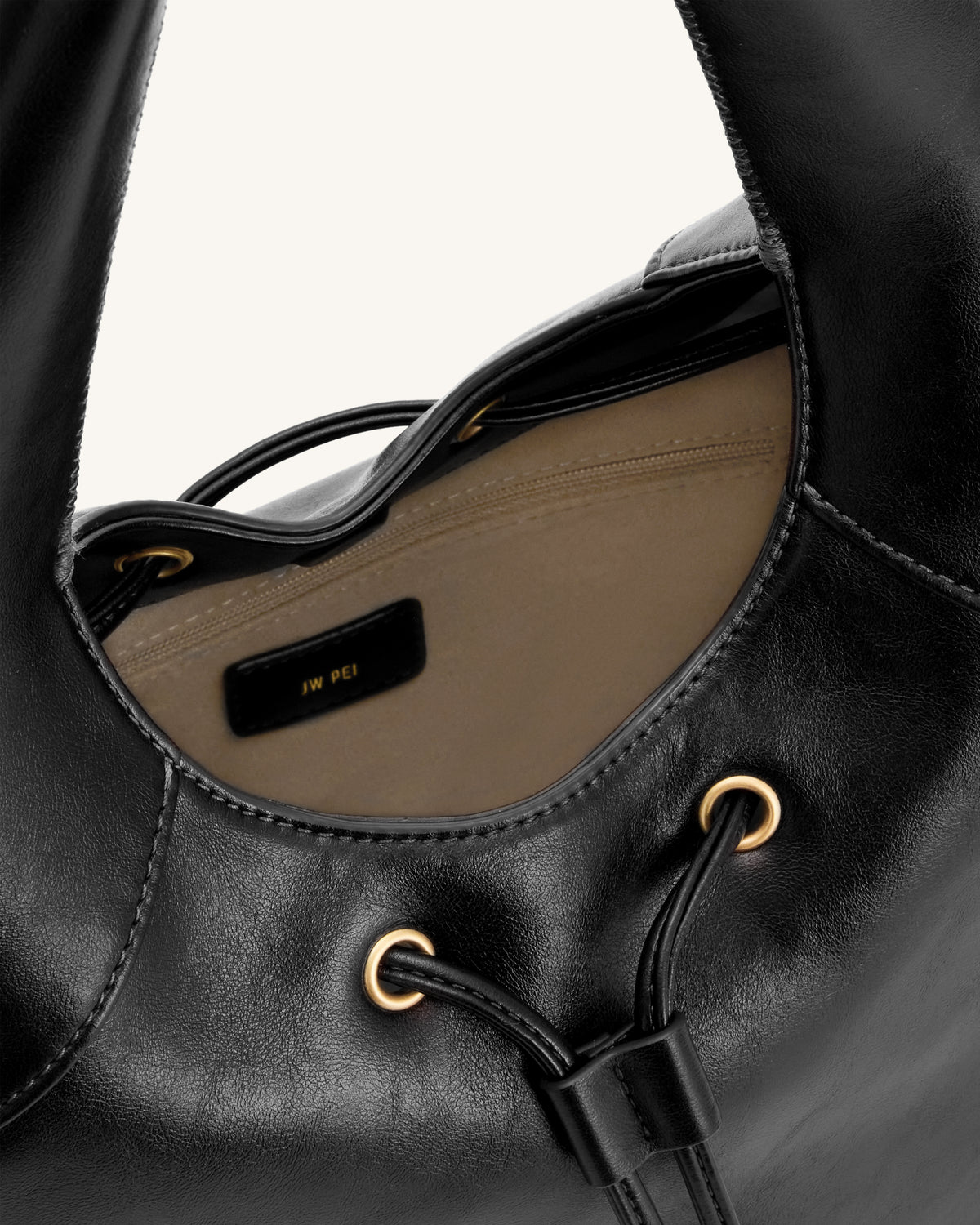 Celandra Sac hobo à cordon de serrage - Noir