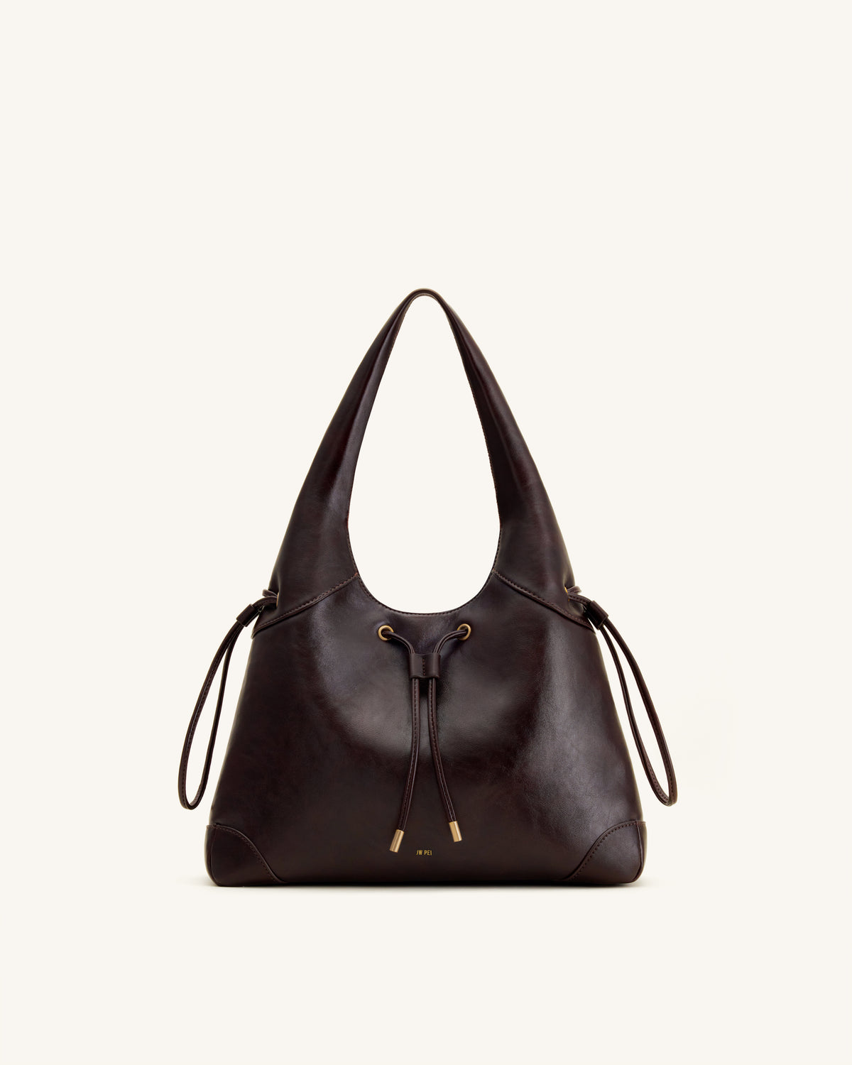 Celandra Sac hobo à cordon de serrage - Marron foncé