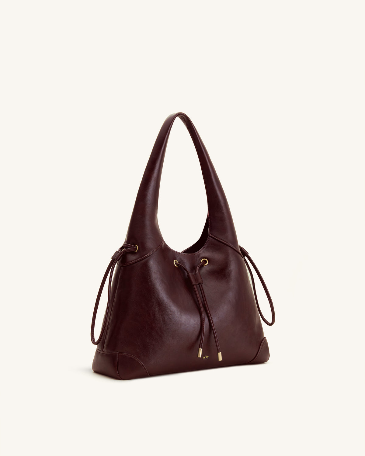 Celandra Sac hobo à cordon de serrage - Bordeaux foncé
