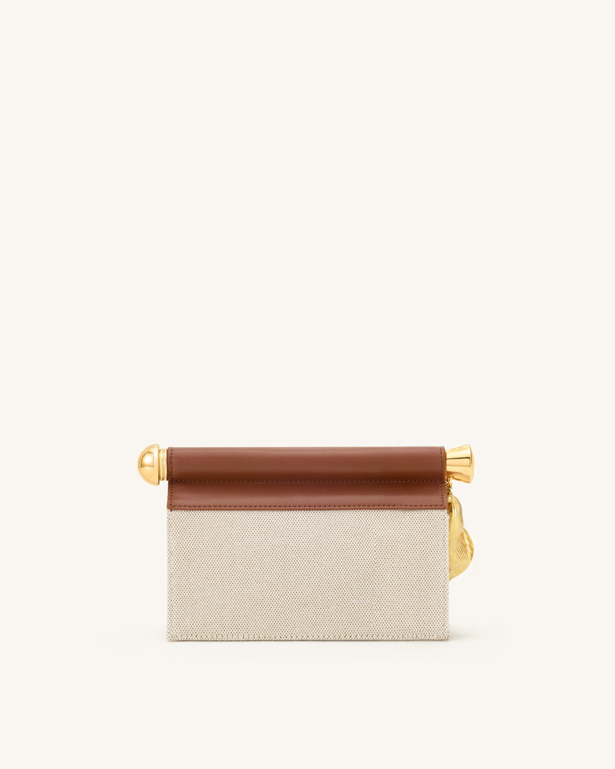 Holly Pochette ornée d'un pendentif en métal - Toile marron