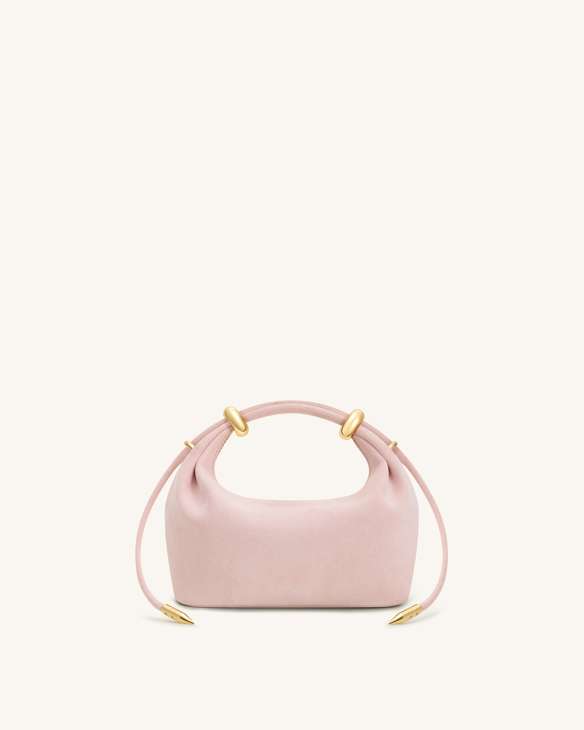 Ellie Sac à main à poignée supérieure en similicuir suédé orné d'un anneau métallique - Rose