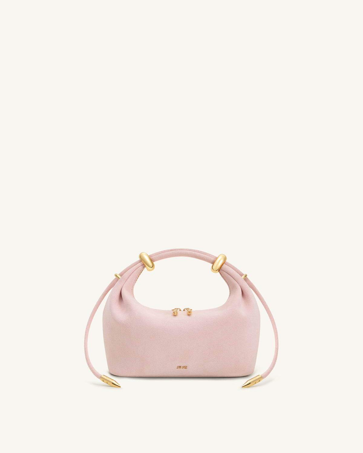 Ellie Sac à main à poignée supérieure en similicuir suédé orné d'un anneau métallique - Rose