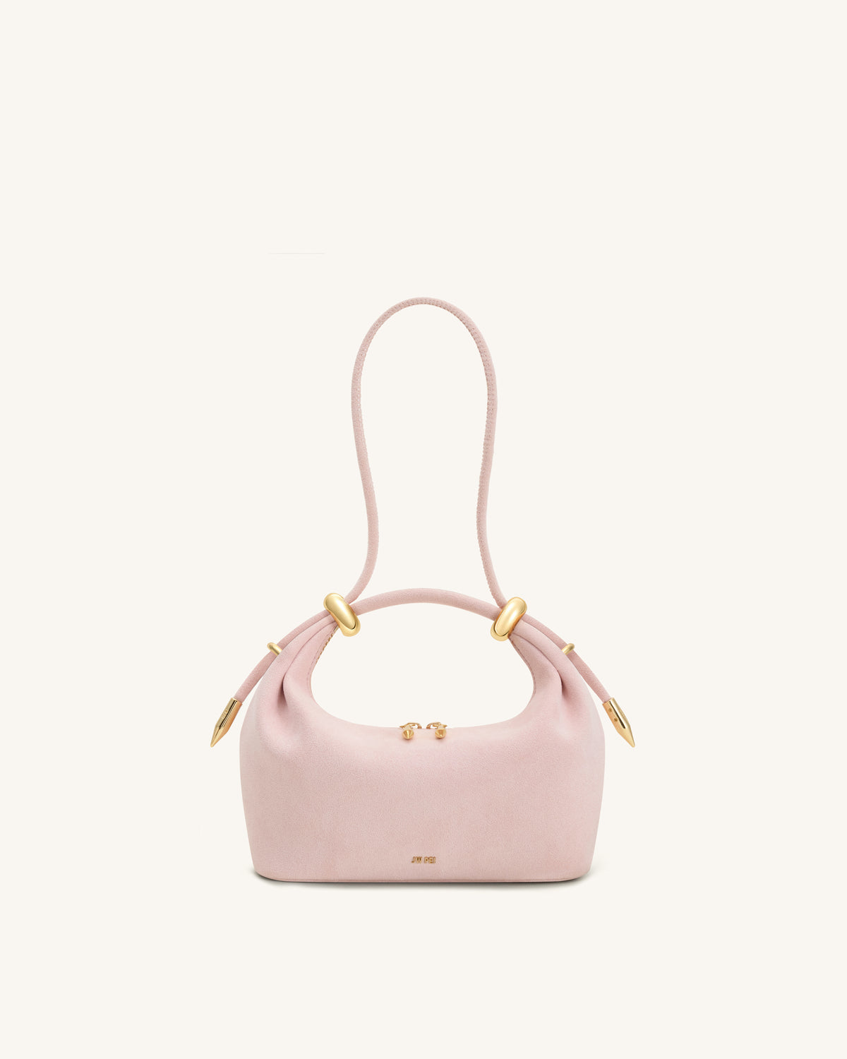 Ellie Sac à main à poignée supérieure en similicuir suédé orné d'un anneau métallique - Rose