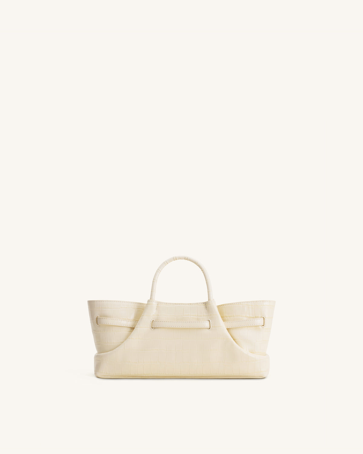Maeve Sac cabas avec breloque teckel en métal – Effet croco ivoire