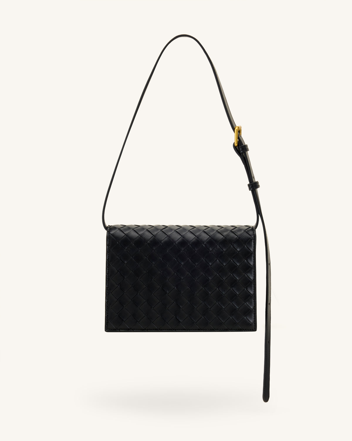 Clio Sac bandoulière enveloppe à texture tressée - Noir