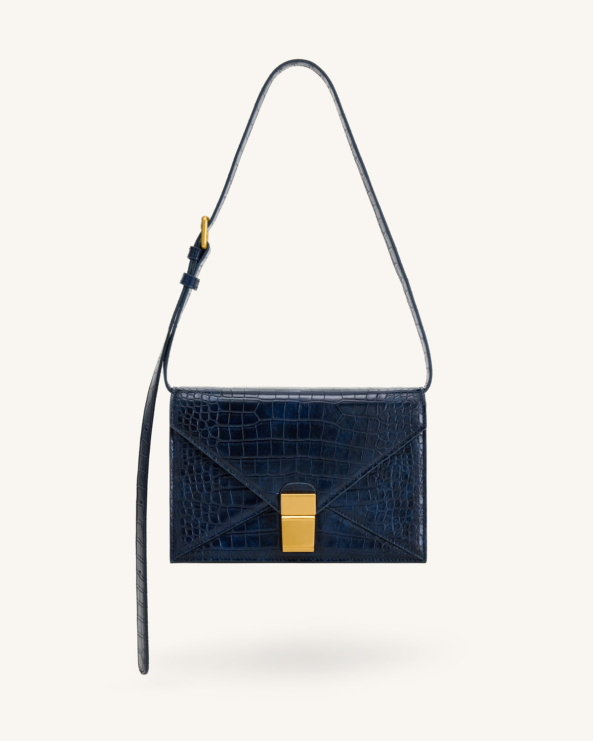 Clio Sac bandoulière enveloppe - Effet croco marine
